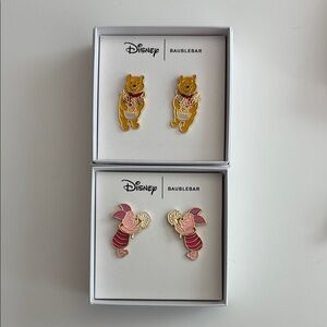New With Tags Disney BaubleBar Winnie the Pooh and Piglet Spring Flower Earrings